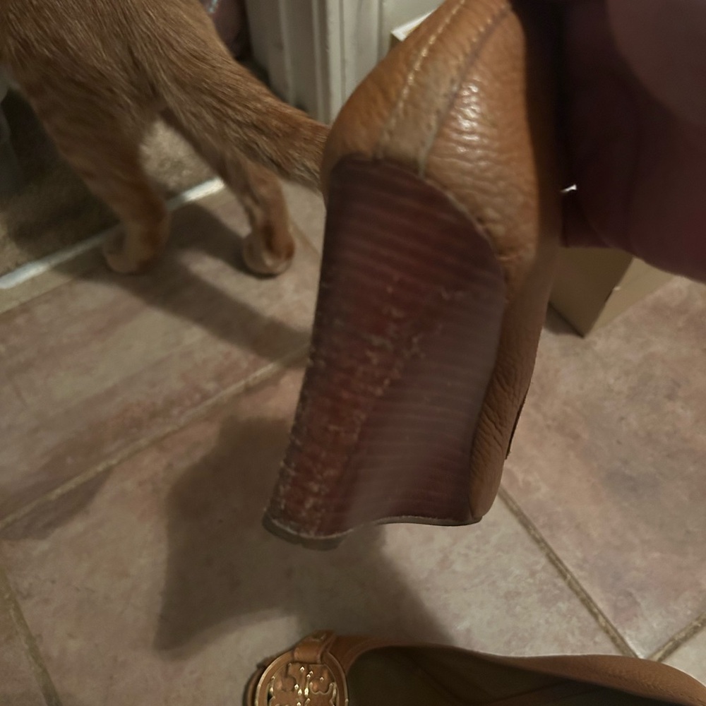 Cat and dog friendly home. Open toes wedges